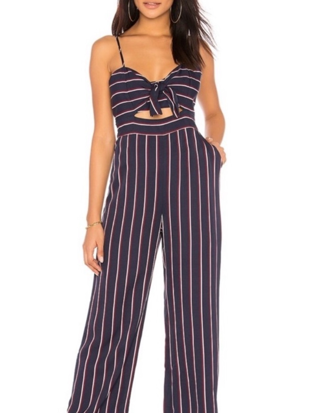 Bardot Lulu Jumpsuit in Navy Stripe 6/S